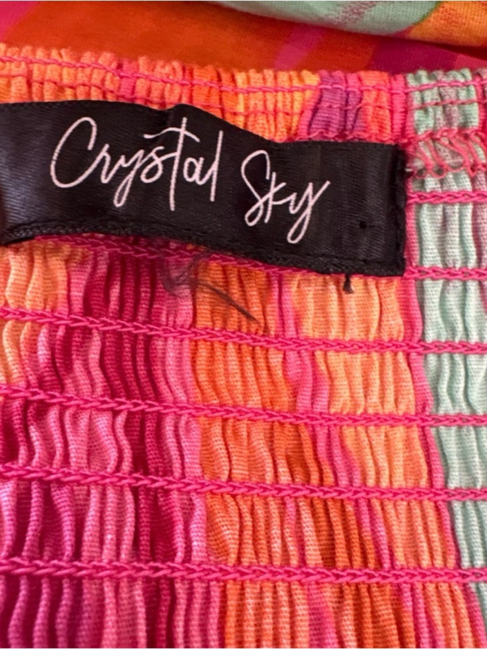 Crystal Sky Orange Pink Floral Midi Dress Size Small - Picture 6 of 7